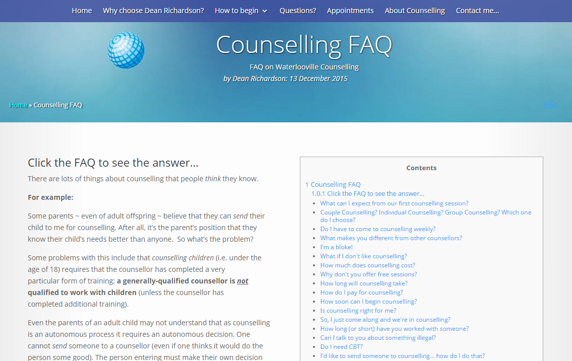Questions on Widley & Purbrook Counselling Services